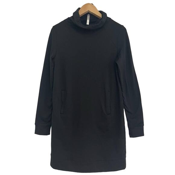 FABLETICS Liora Black Tunic Dress Long Sleeve Mock Neck with Bungee Cord Small - Picture 5 of 13